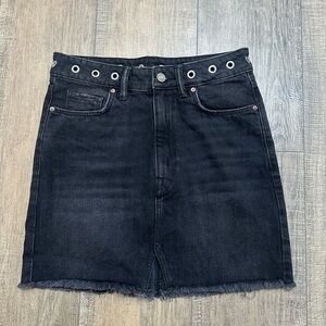 All Saints Black Mini Lila Eyelet skirt